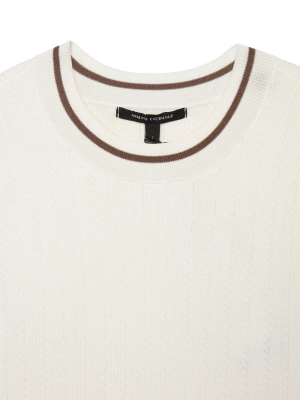 Топ из трикотажа молочного цвета Armani Exchange