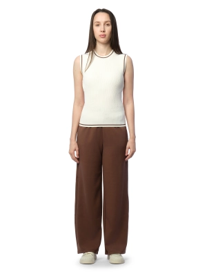 Топ из трикотажа молочного цвета Armani Exchange