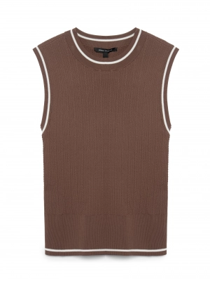 Топ трикотажный в коричневом цвете Armani Exchange