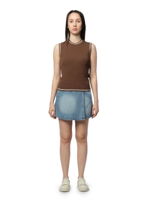 Топ трикотажный в коричневом цвете Armani Exchange