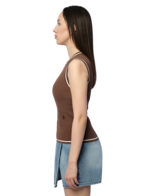 Топ трикотажный в коричневом цвете Armani Exchange