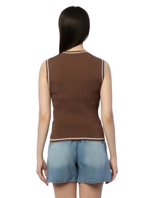 Топ трикотажный в коричневом цвете Armani Exchange