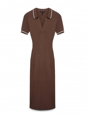 Трикотажное платье Armani Exchange коричневого цвета