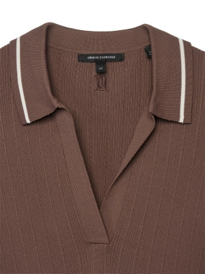 Трикотажное платье Armani Exchange коричневого цвета