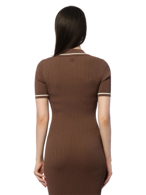 Трикотажное платье Armani Exchange коричневого цвета