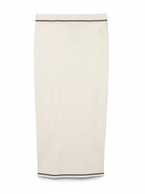Трикотажная юбка молочного цвета Armani Exchange