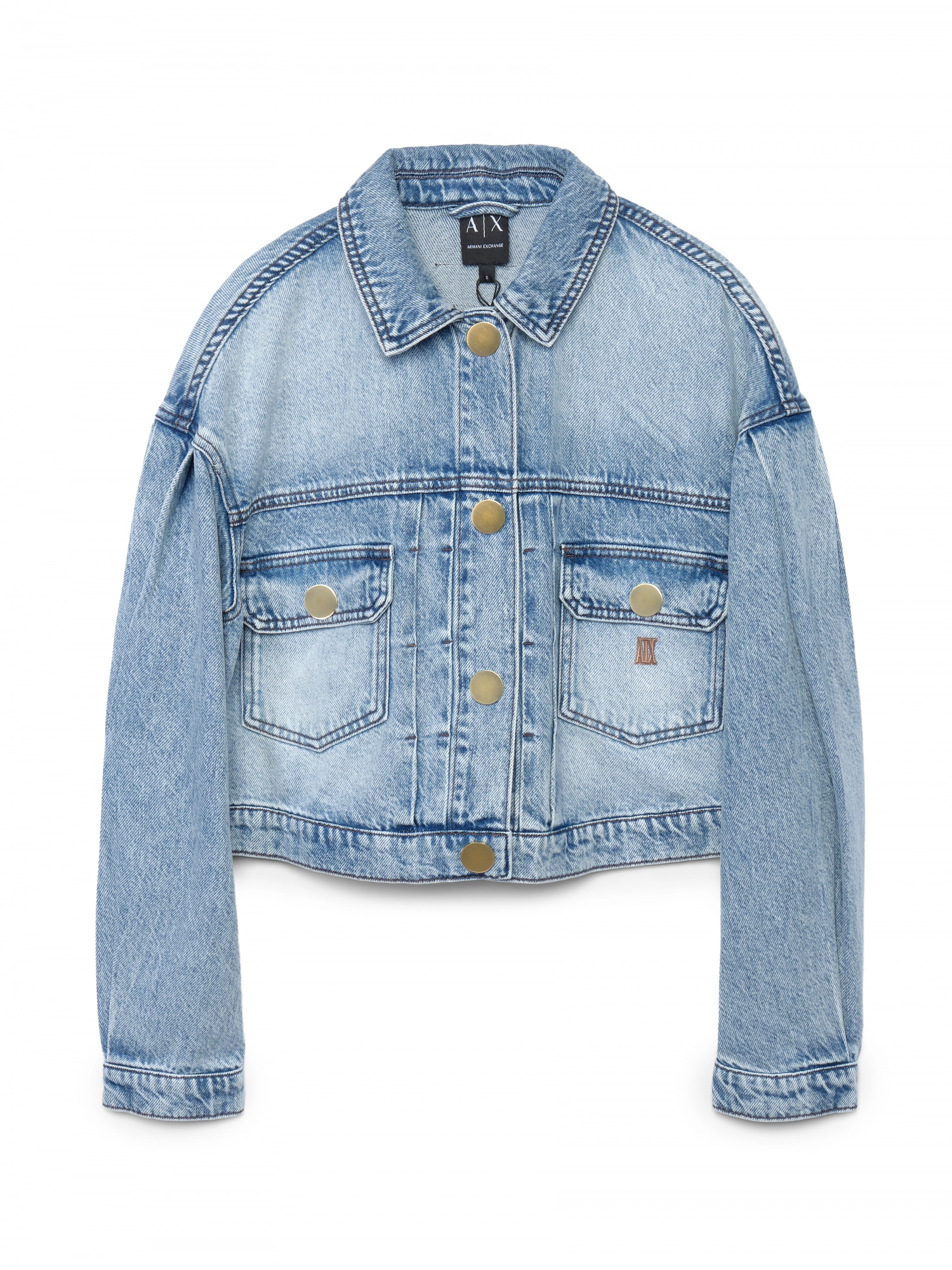 Джинсовая куртка укороченного кроя Armani Exchange