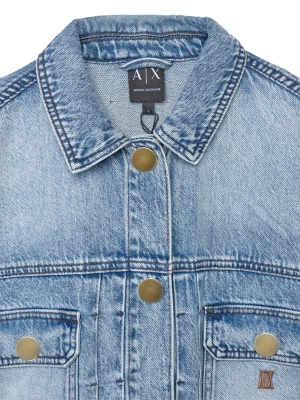 Джинсовая куртка укороченного кроя Armani Exchange