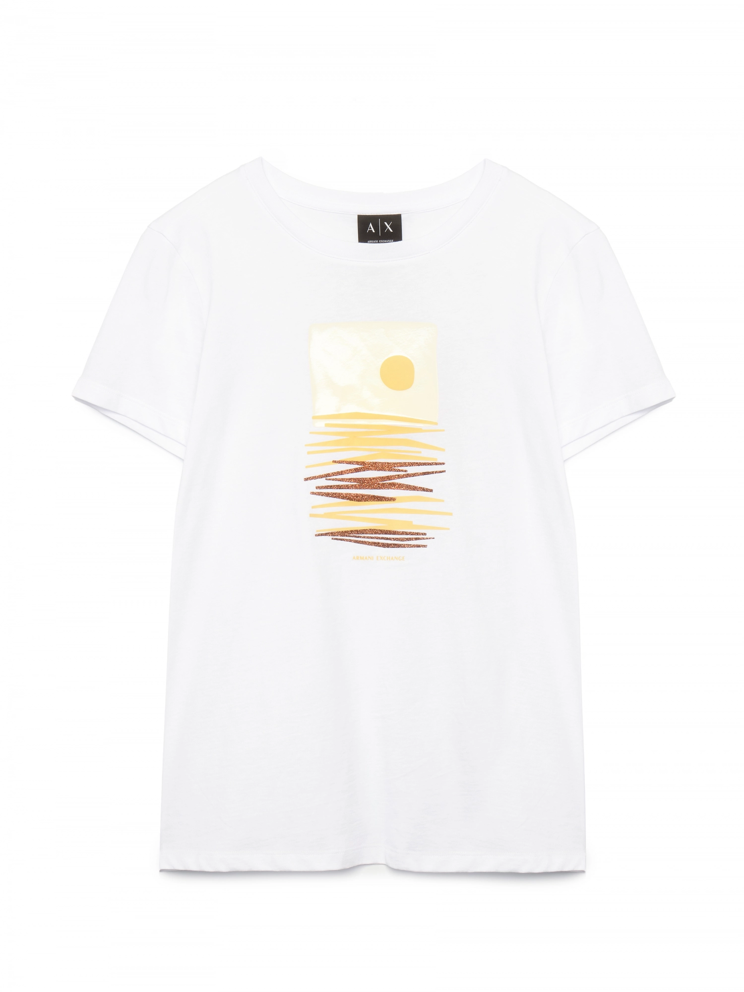 Футболка в белом цвете  Armani Exchange с принтом на груди