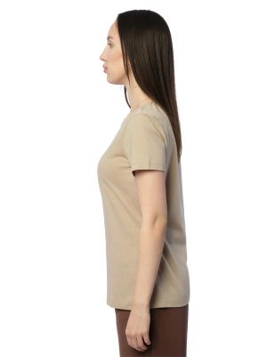 Футболка бежевого цвета Armani Exchange с принтом на груди