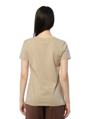 Футболка бежевого цвета Armani Exchange с принтом на груди