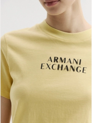 Желтая приталенная футболка Armani Exchange