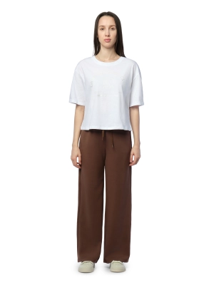 Укороченная футболка белого цвета Armani Exchange