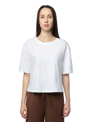 Укороченная футболка белого цвета Armani Exchange