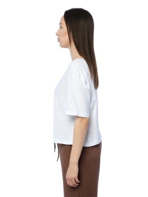 Укороченная футболка белого цвета Armani Exchange