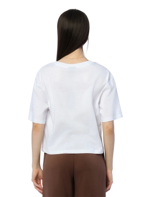 Укороченная футболка белого цвета Armani Exchange