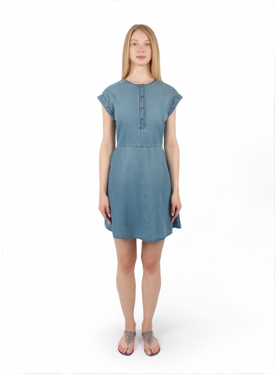 Голубое короткое платье деним Armani Exchange