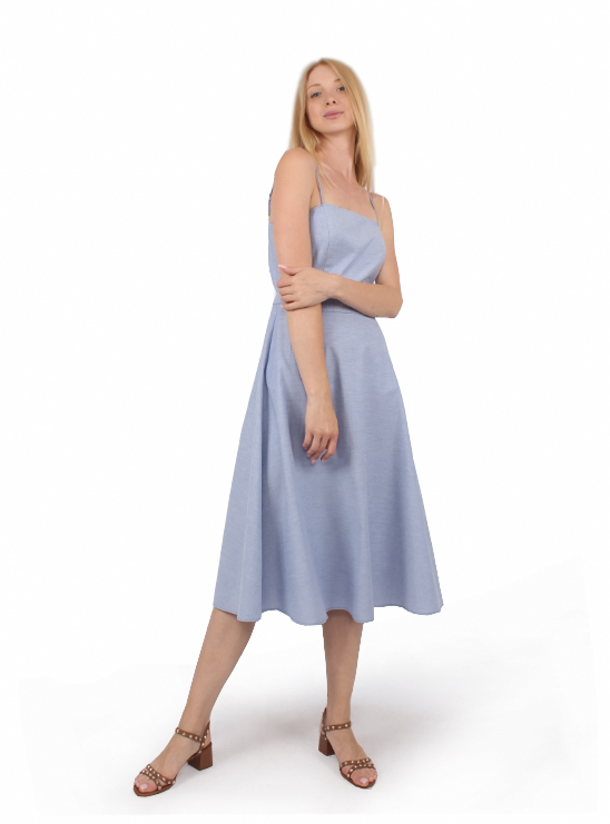 Платье миди небесно голубого цвета Armani Exchange