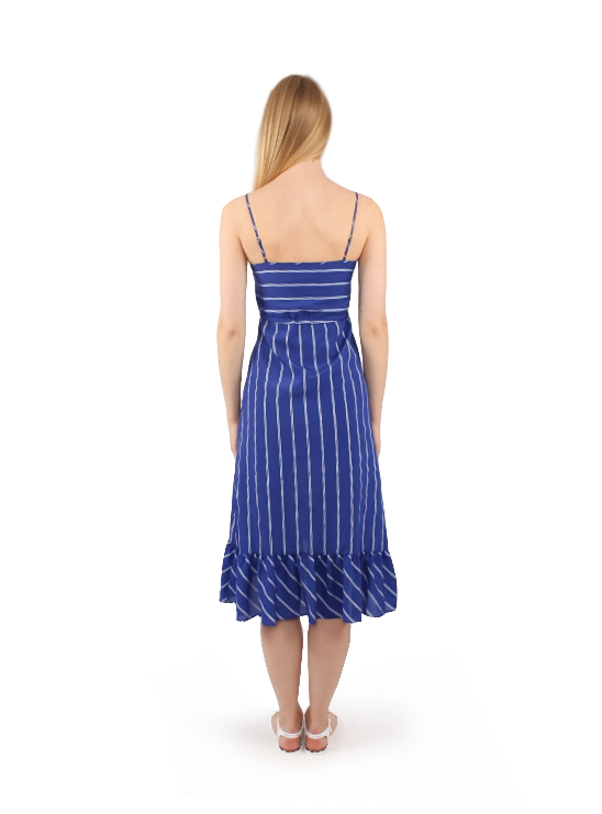 Синее платье в полоску на пуговицах Armani Exchange