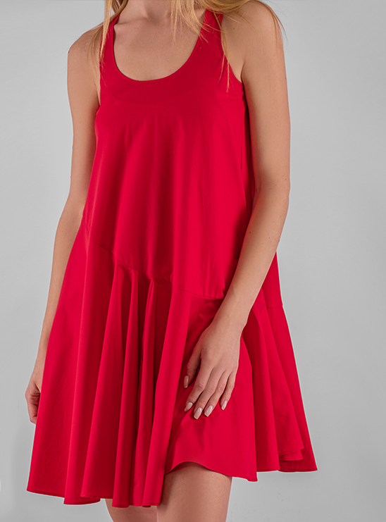 Красное легкое платье из хлопка Armani Exchange