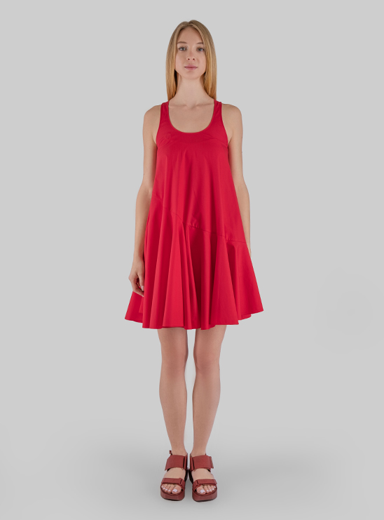 Красное легкое платье из хлопка Armani Exchange