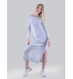 Серое платье миди с разрезами Armani Exchange