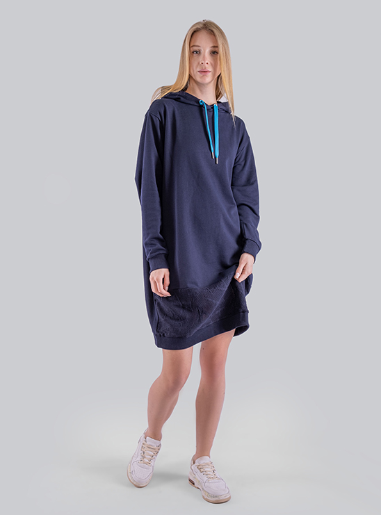 Платье худи темно-синего цвета Armani Exchange
