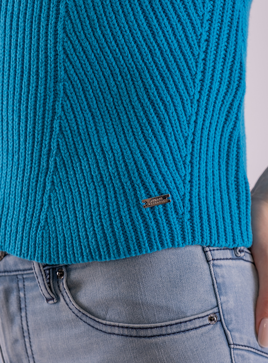 Джемпер синего цвета с капюшоном Armani Exchange
