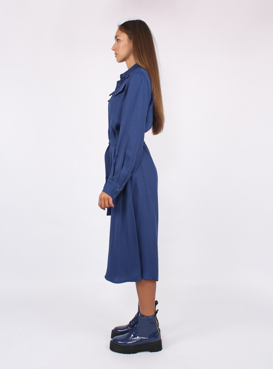 Платье-рубашка миди синего цвета Armani Exchange