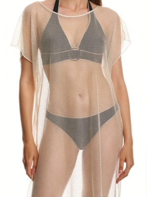 Туника BASMAR бежевого цвета из прозрачной ткани