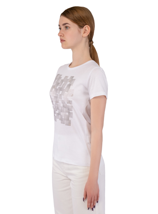 Белая хлопковая футболка с принтом Duno