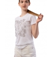 Белая хлопковая футболка с принтом Duno