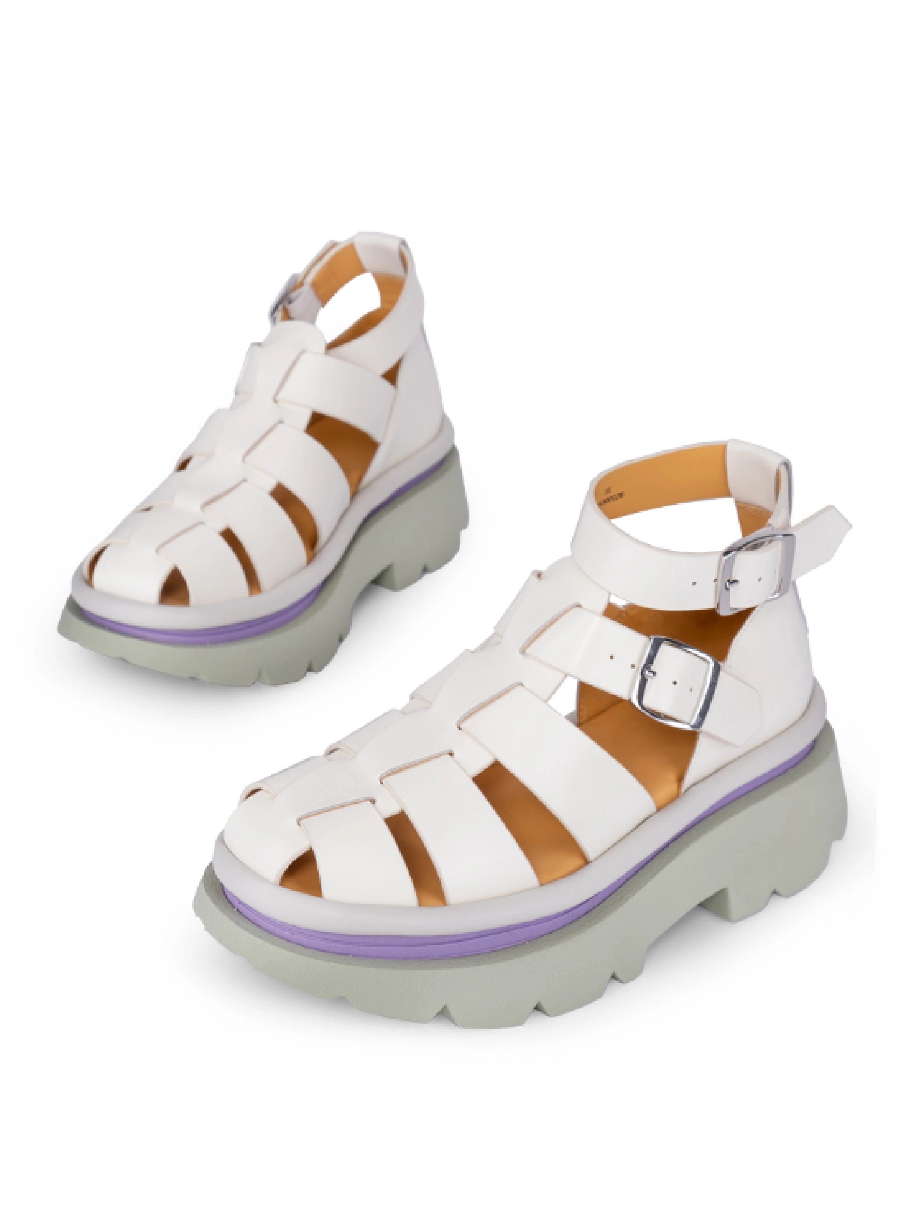 Босоножки 4ccccees в молочном цвете на объемной подошве