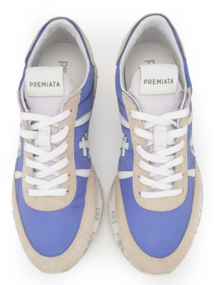 Голубые кроссовки с бежевыми вставками Premiata Sean 5629