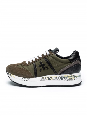 Кроссовки в цвете хаки на контрастной подошве Premiata Conny 6495