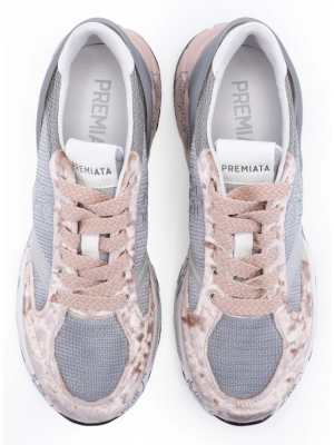 Кроссовки в серо-розовом цвете с белым задником Premiata Buffly 6539