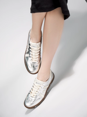 Кеды в серебристом цвете со вставками и задником белого цвета Premiata Bonnied 7031