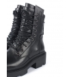 Черные кожаные ботинки Ash Madness в байкерском стиле декорированные шнуровкой и молнией сзади