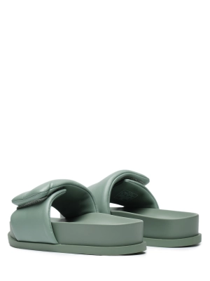 Шлепанцы в зеленом цвете на массивной подошве Armani Exchange