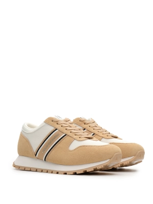 Женские кроссовки коричневого цвета с белыми вставками Armani Exchange