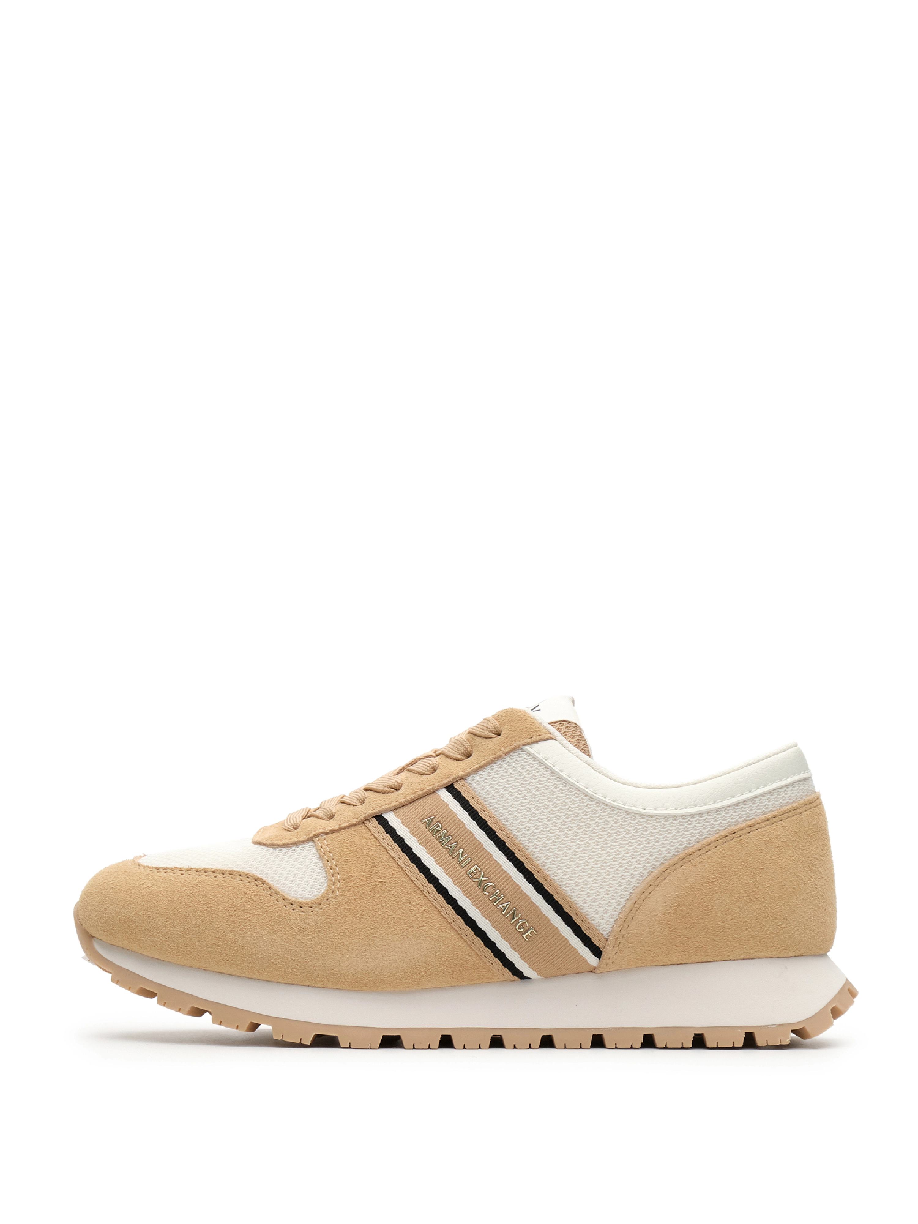 Женские кроссовки коричневого цвета с белыми вставками Armani Exchange