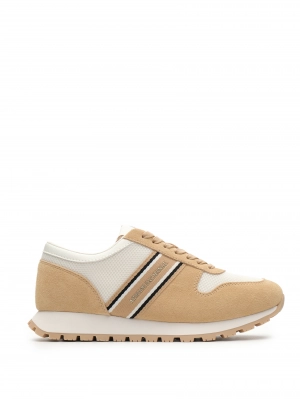 Женские кроссовки коричневого цвета с белыми вставками Armani Exchange