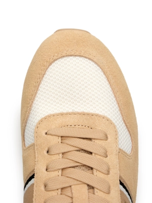 Женские кроссовки коричневого цвета с белыми вставками Armani Exchange