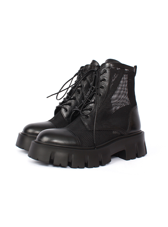 Ботинки черного цвета сетчатые со шнуровкой  Premiata