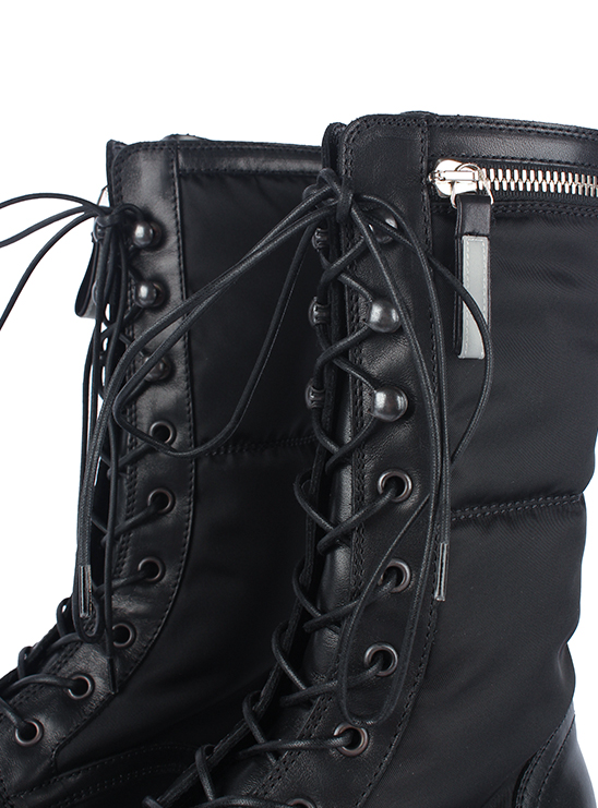 Черные кожаные ботинки на шнуровке с текстильными вставками Premiata