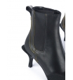 Черные кожаные ботильоны челси на среднем каблуке-шпильке Premiata