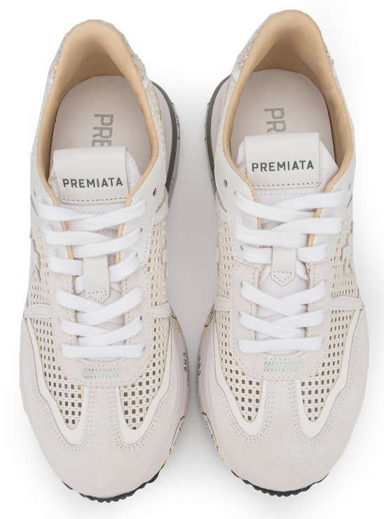 Белые перфорированные кроссовки Premiata Cassie 6341