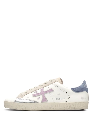 Кеды молочного цвета Premiata Steven 7273 с акцентными вставками