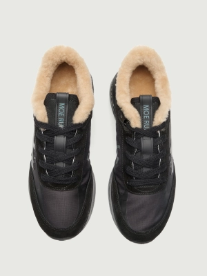 Женские кроссовки Premiata MOERUN 7795M черного цвета утепленные натуральным мехом