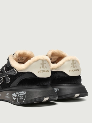 Женские зимние кроссовки Premiata LAURYN 7803M черного цвета